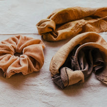 Load image into Gallery viewer, Plant dyed Plastic Free VELVET silk Scrunchy