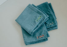 Load image into Gallery viewer, Hand embroidered organic cotton bandana -  CIAO