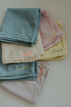 Load image into Gallery viewer, Hand embroidered organic cotton bandana -  CIAO