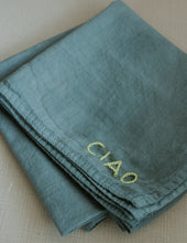 Load image into Gallery viewer, Hand embroidered organic cotton bandana -  CIAO