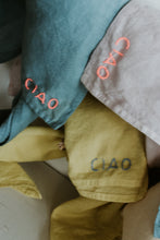 Load image into Gallery viewer, Hand embroidered organic cotton bandana -  CIAO