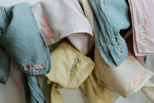 Load image into Gallery viewer, Hand embroidered organic cotton bandana -  CIAO
