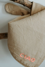 Load image into Gallery viewer, Hand embroidered organic cotton bandana -  CIAO