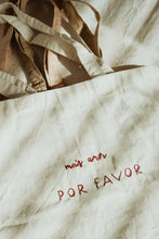 Load image into Gallery viewer, Hand embroidered, plant dyed tote bag