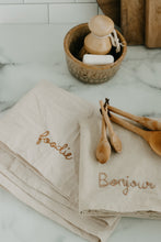 Load image into Gallery viewer, Hand embroidered Hand dyed Organic cotton Kitchen Towel