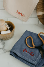 Load image into Gallery viewer, Hand embroidered Hand dyed Organic cotton Kitchen Towel