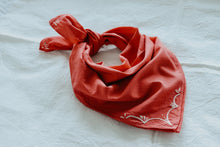 Load image into Gallery viewer, Hand embroidered Rodeo bandana -  Hand dyed bandanas