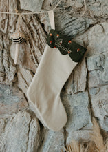 Load image into Gallery viewer, retro Christmas sock- Hand embroidered Personalized Handmade Christmas stocking