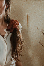 Load image into Gallery viewer, Plant dyed silk organza Scrunchy