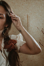 Load image into Gallery viewer, Plant dyed silk organza Scrunchy