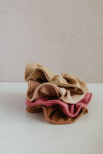Load image into Gallery viewer, Plastic free Plant dyed Raw silk scrunchies