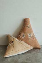 Load image into Gallery viewer, Plant dyed Hand embroidered teepee cushion - Nursery decor