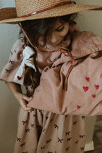 Load image into Gallery viewer, Organic gauze, plant dyed embroidered hair tie