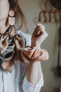 Plant dyed Plastic Free VELVET silk Scrunchy