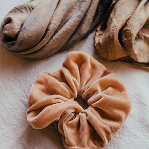 Plant dyed Plastic Free VELVET silk Scrunchy