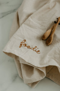 Hand embroidered Hand dyed Organic cotton Kitchen Towel 