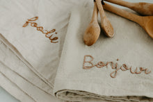 Load image into Gallery viewer, Hand embroidered Hand dyed Organic cotton Kitchen Towel 
