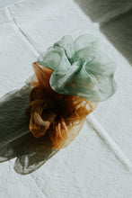 Load image into Gallery viewer, Plant dyed silk organza Scrunchy
