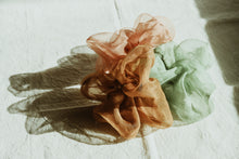 Load image into Gallery viewer, Plant dyed silk organza Scrunchy
