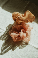 Load image into Gallery viewer, Plant dyed silk organza Scrunchy
