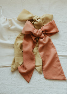 Plant dyed Silk Hair Tie - Bespoke bow