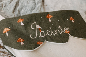 retro Christmas sock- Hand embroidered Personalized Handmade Christmas stocking