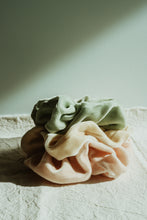 Load image into Gallery viewer, Plant dyed Plastic Free VELVET silk Scrunchy
