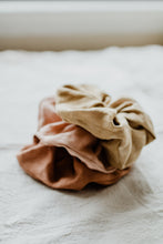 Load image into Gallery viewer, Plant dyed oversized Linen Scrunchies - 3 pack set
