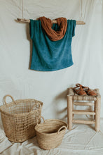 Load image into Gallery viewer, Plant dyed Organic Cotton shawl Minimal gender neutral scarves
