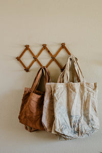 Plant Dyed cotton Canvas Tote - Neutral earthy tones