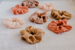 Plant Dyed Silk Scrunchies - Eco friendly gift: plastic free ties
