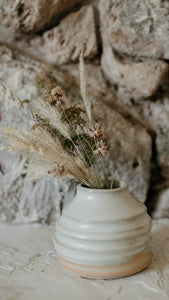 Hand thrown organic shaped stoneware flower vases - Neutral & Minimal