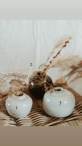 Hand thrown mini stoneware flower vases - Neutral & Minimal