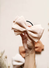 Load image into Gallery viewer, Organic Linen Bows, Neutral and Naturally Dyed
