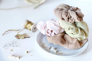 Eco Dyed Plastic free Scrunchies - Naturally dyed Cotton Scrunchy