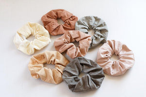 Plastic Free Naturally Dyed Cotton Scrunchies