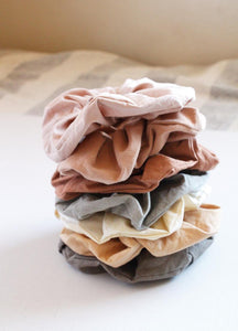 Plastic Free Naturally Dyed Cotton Scrunchies